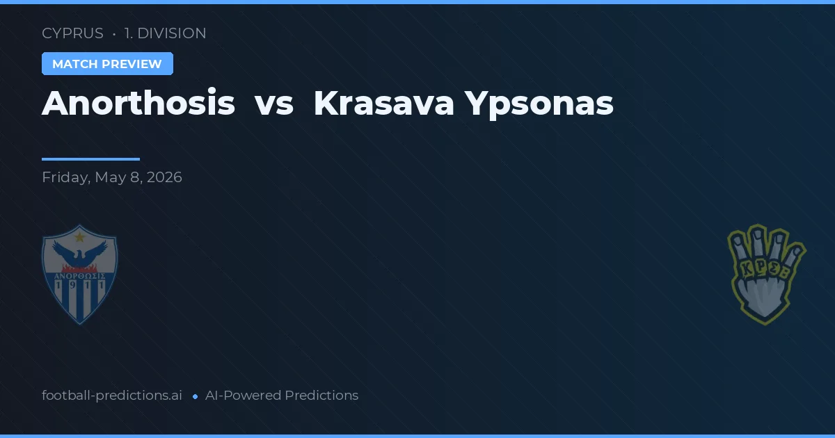 Anorthosis vs Krasava Ypsonas — typy i zapowiedź meczu