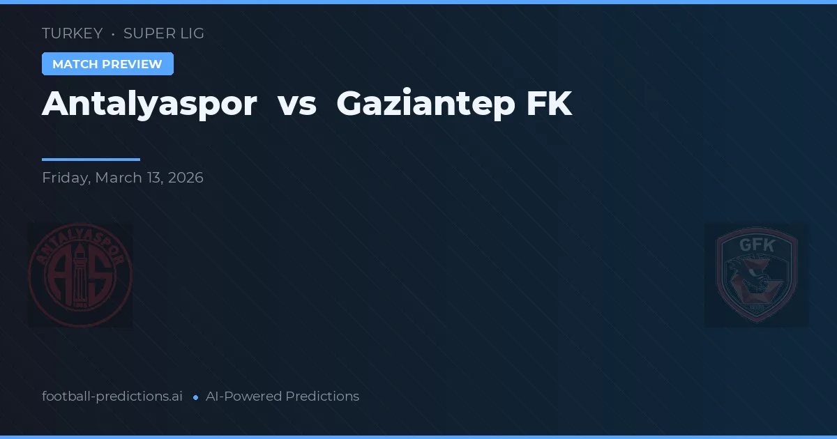 Antalyaspor vs Gaziantep FK — typy i zapowiedź meczu