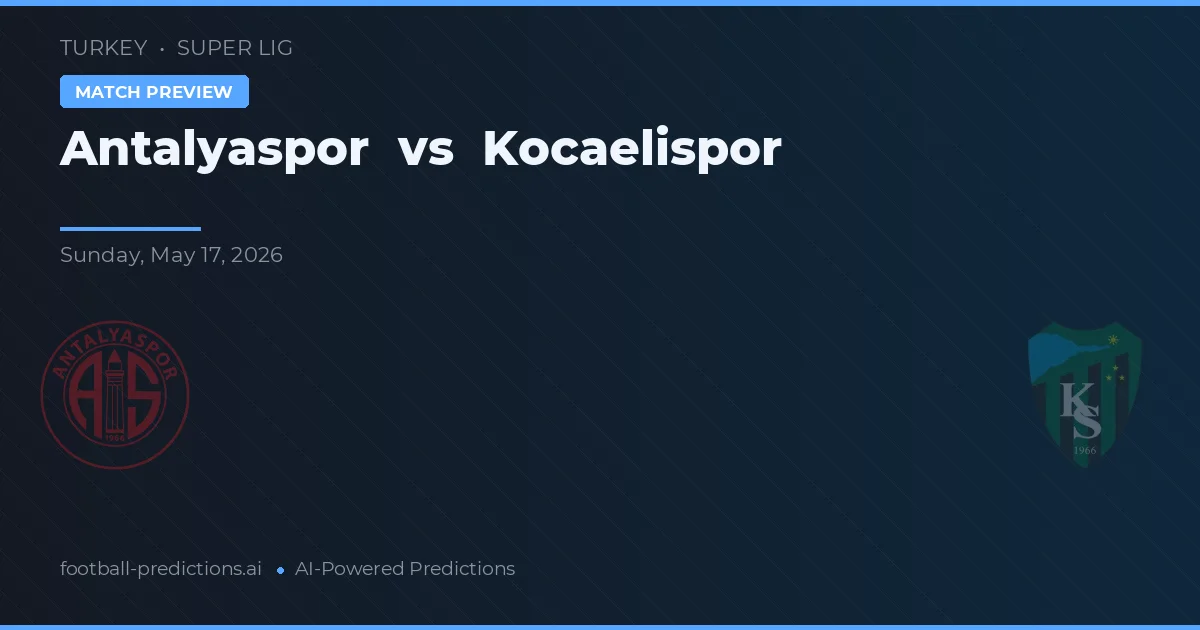 Antalyaspor vs Kocaelispor — typy i zapowiedź meczu