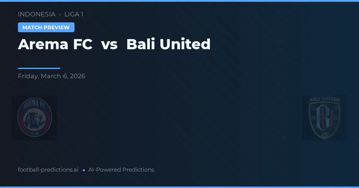 Arema FC vs Bali United — typy i zapowiedź meczu