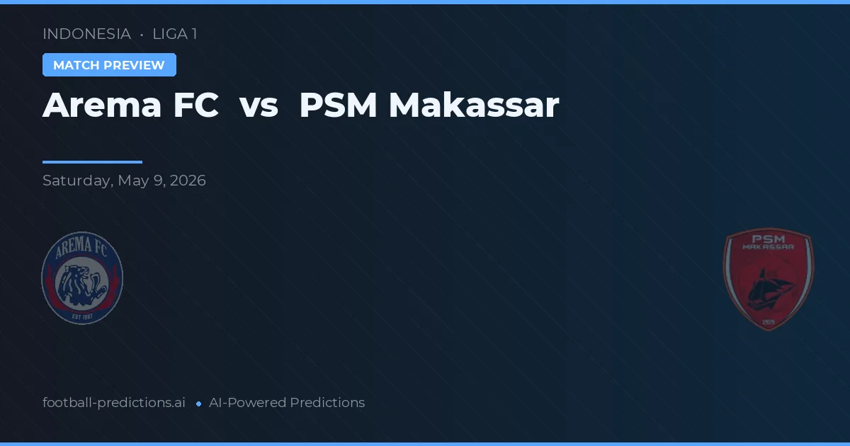 Arema FC vs PSM Makassar — typy i zapowiedź meczu