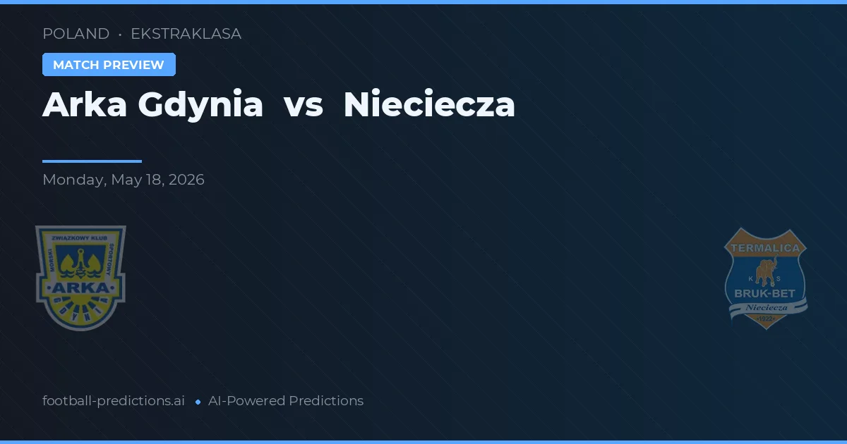 Arka Gdynia vs Nieciecza — typy i zapowiedź meczu