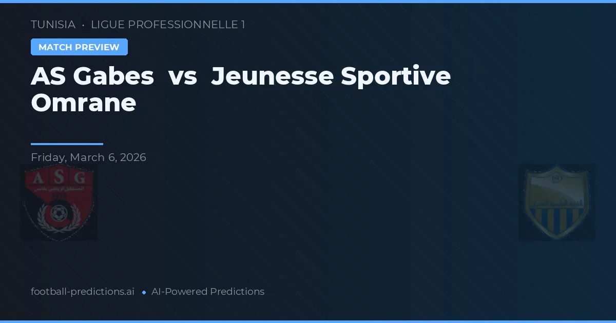 AS Gabes vs Jeunesse Sportive Omrane — typy i zapowiedź meczu