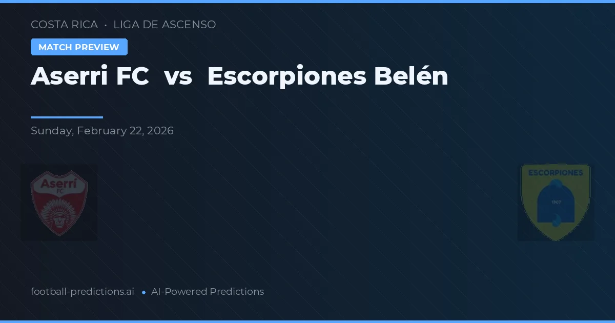 Aserri FC vs Escorpiones Belén — typy i zapowiedź meczu