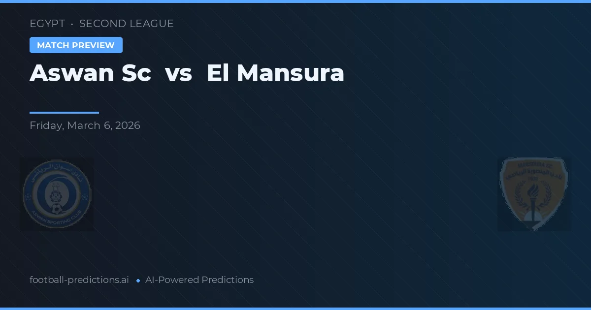 Aswan SC vs El Mansura — typy i zapowiedź meczu