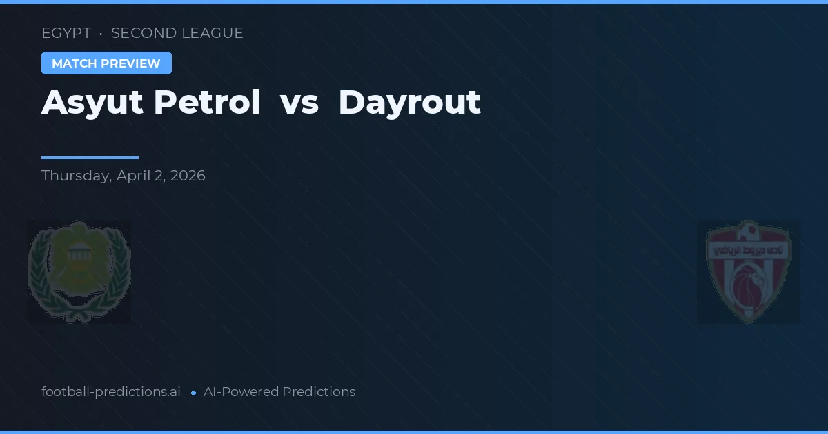 Asyut Petrol vs Dayrout — typy i zapowiedź meczu