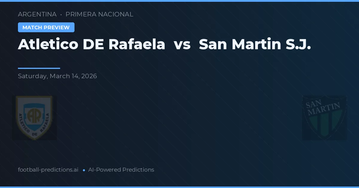 Atlético de Rafaela vs San Martín SJ — typy i zapowiedź meczu