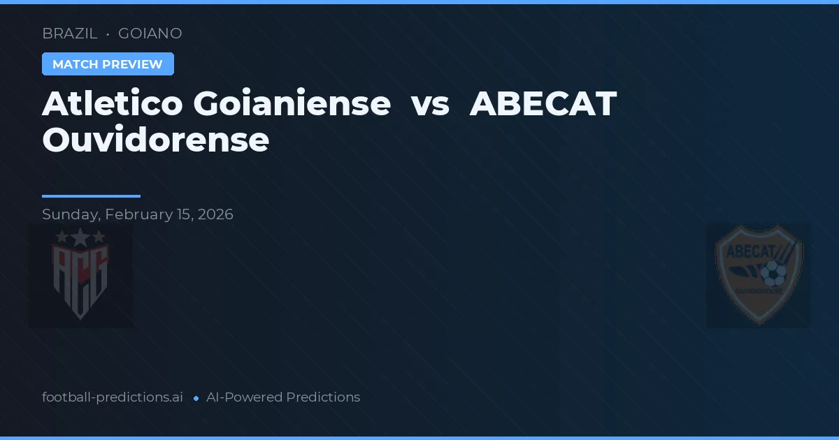 Atlético Goianiense vs ABECAT Ouvidorense — typy i zapowiedź meczu