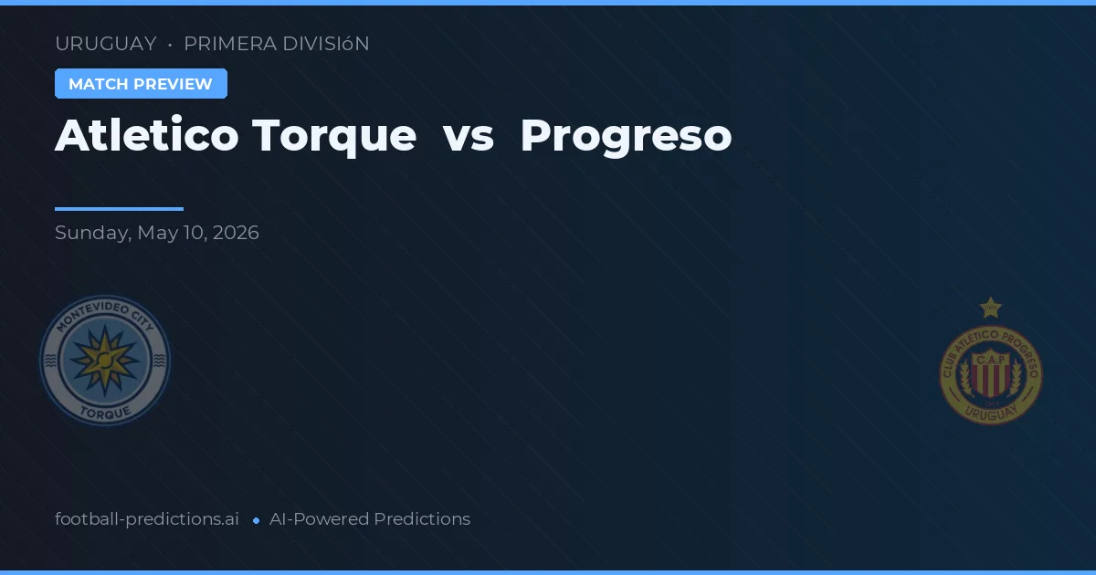 Club Atlético Torque vs Progreso — typy i zapowiedź meczu