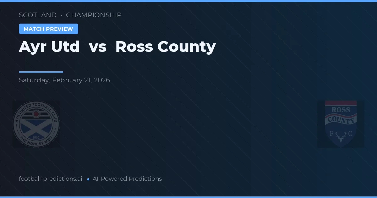 Ayr Utd vs Ross County — typy i zapowiedź meczu