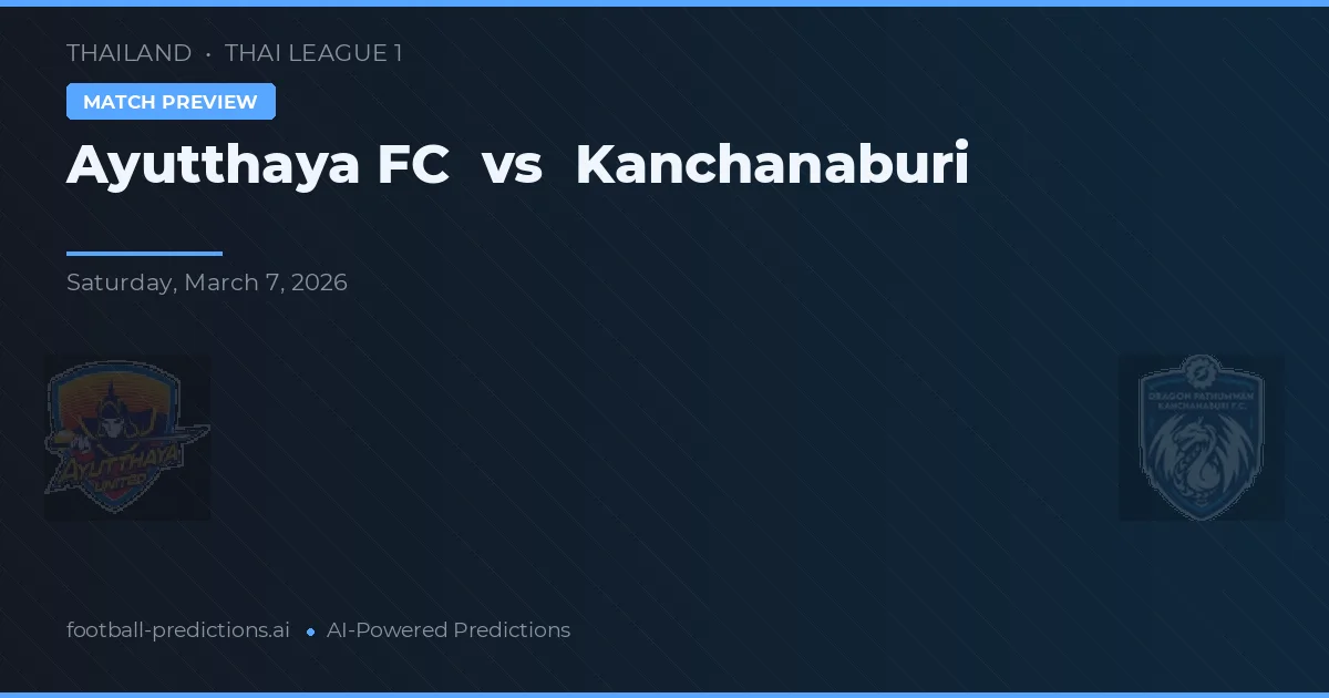 Ayutthaya FC vs Kanchanaburi — typy i zapowiedź meczu