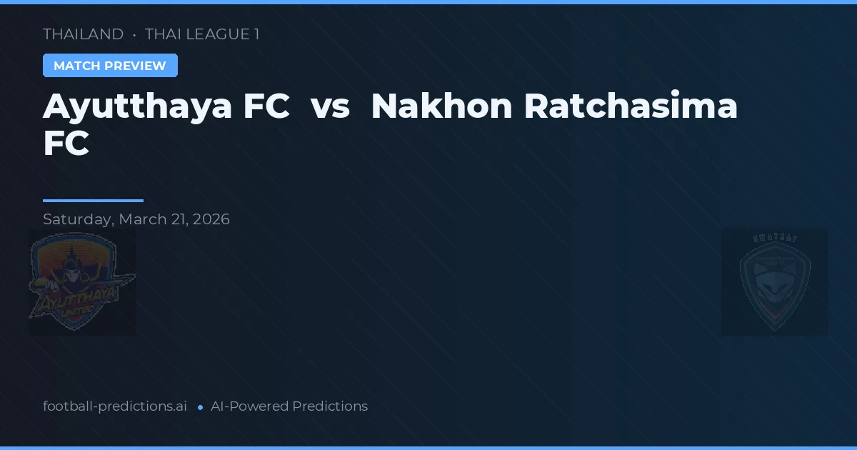 Ayutthaya FC vs Nakhon Ratchasima FC — typy i zapowiedź meczu