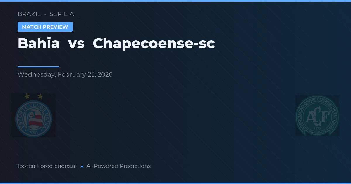 Bahia vs Chapecoense — typy i zapowiedź meczu