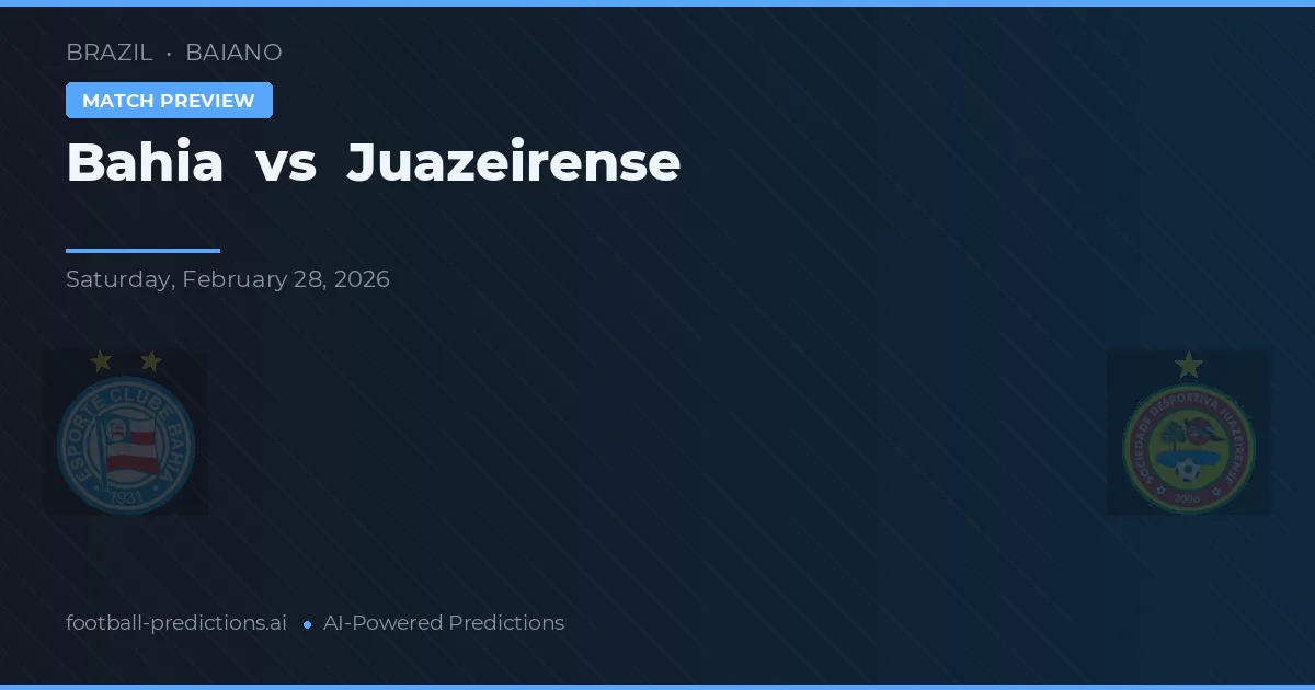 Bahia vs Juazeirense — typy i zapowiedź meczu