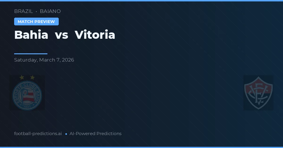 Bahia vs Vitoria — typy i zapowiedź meczu