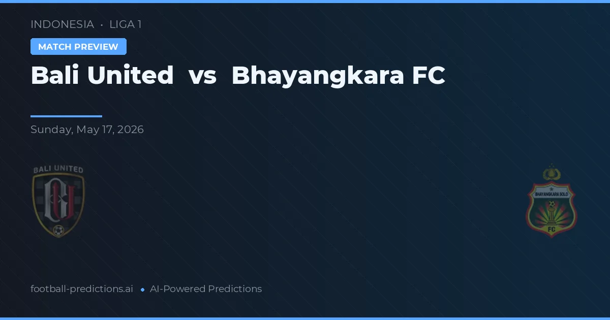 Bali United vs Bhayangkara FC — typy i zapowiedź meczu