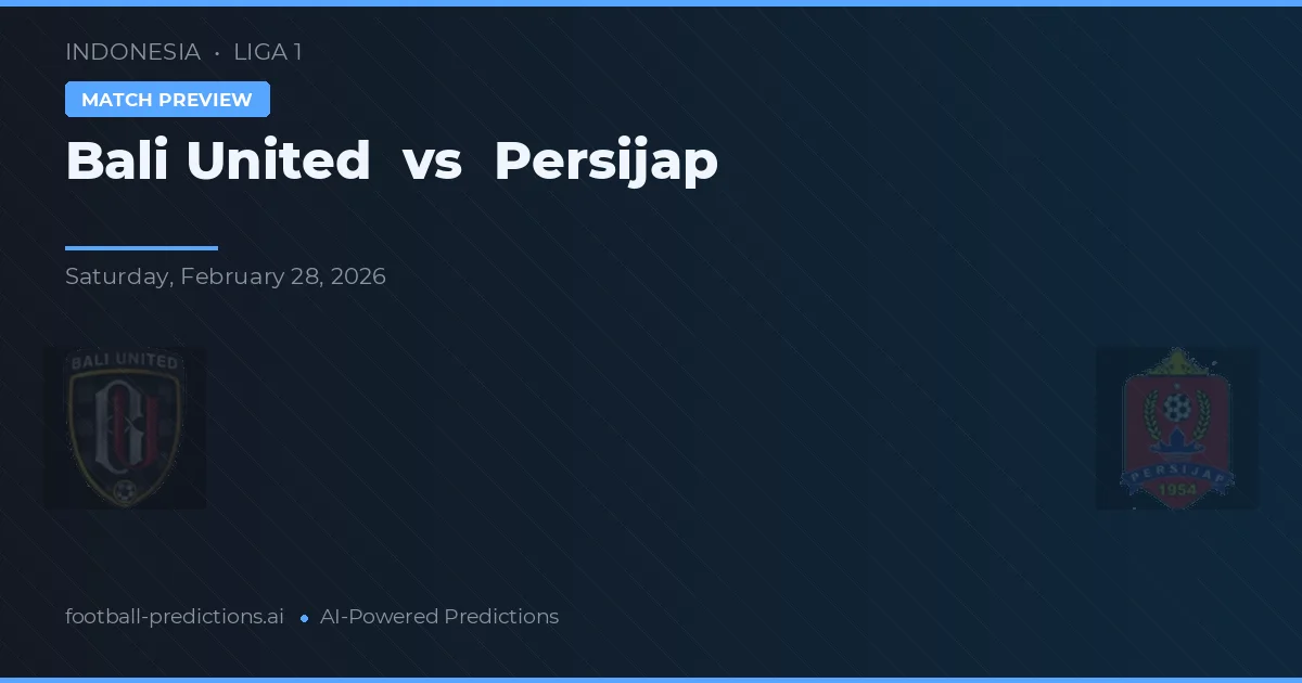 Bali United vs Persijap — typy i zapowiedź meczu