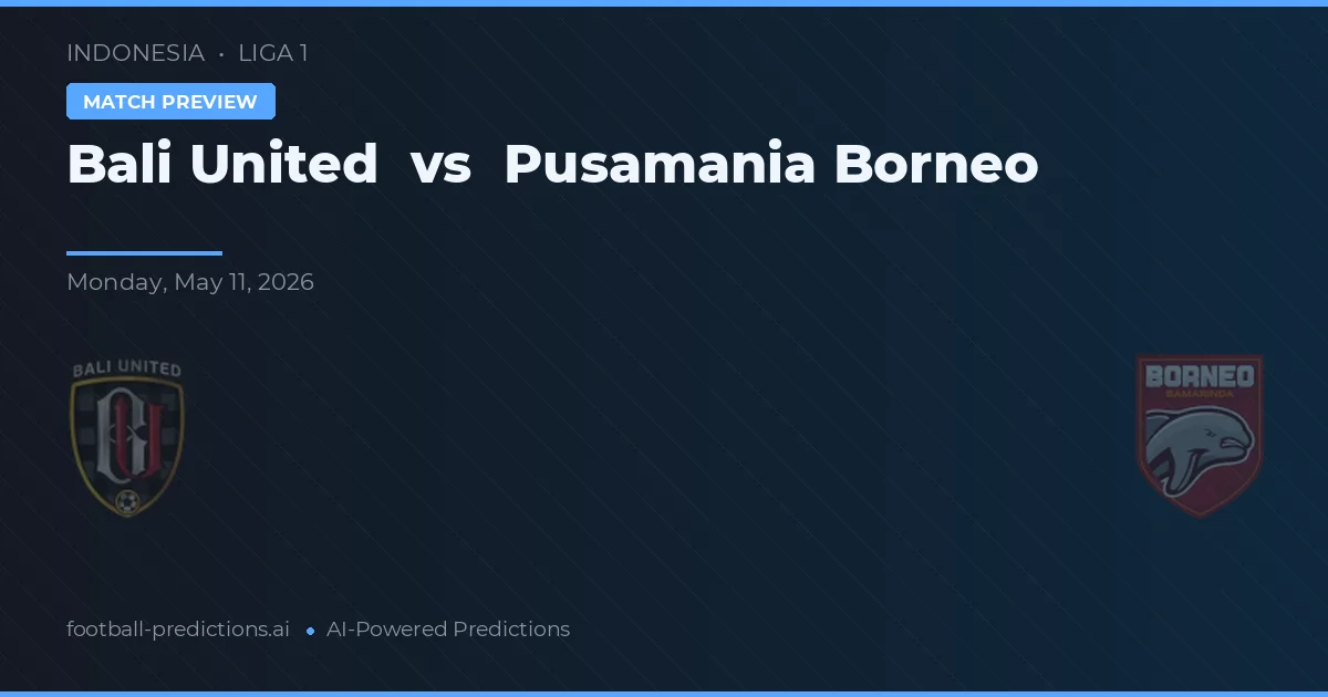 Bali United vs Pusamania Borneo — typy i zapowiedź meczu