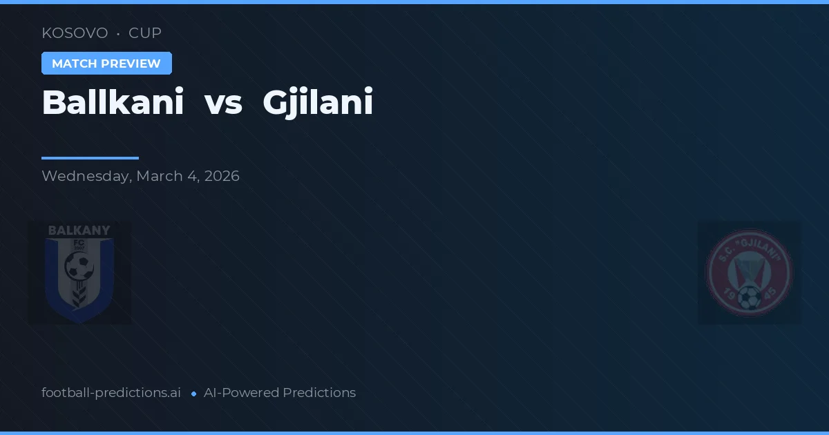 Ballkani vs Gjilani — typy i zapowiedź meczu