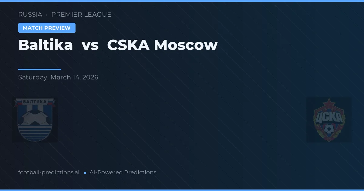 Baltika vs CSKA Moskwa — typy i zapowiedź meczu
