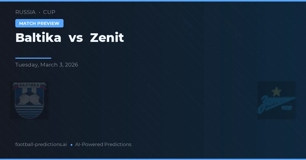 Baltika vs Zenit — typy i zapowiedź meczu