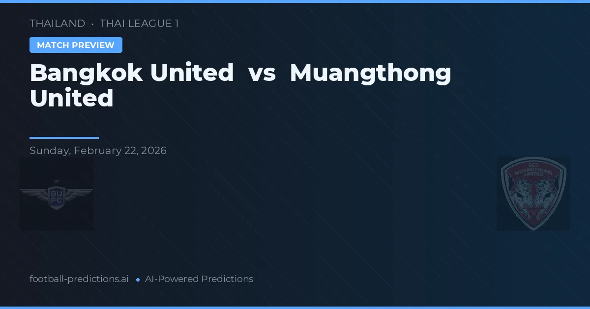 Bangkok United vs Muangthong United — typy i zapowiedź meczu