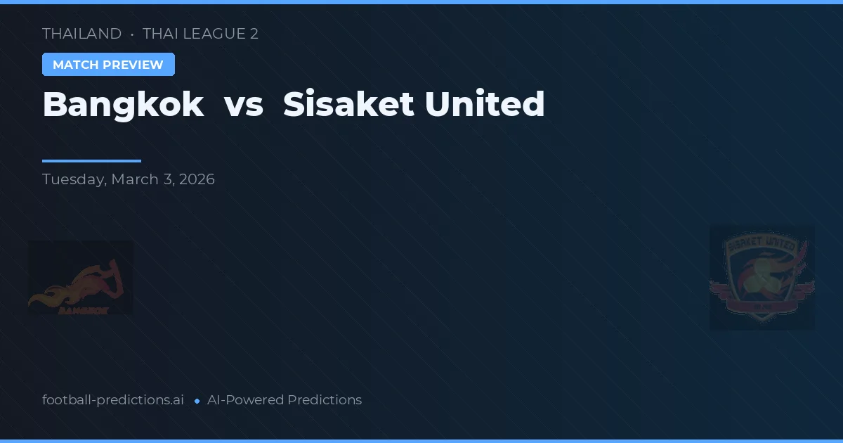 Bangkok vs Sisaket United — typy i zapowiedź meczu