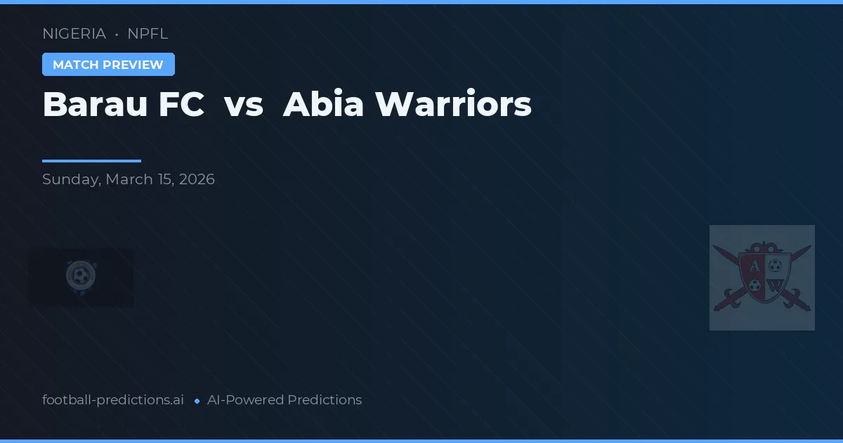 Barau FC vs Abia Warriors — typy i zapowiedź meczu