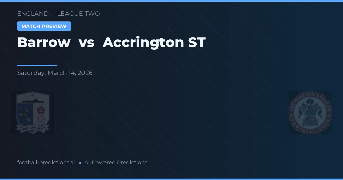 Barrow vs Accrington ST — typy i zapowiedź meczu