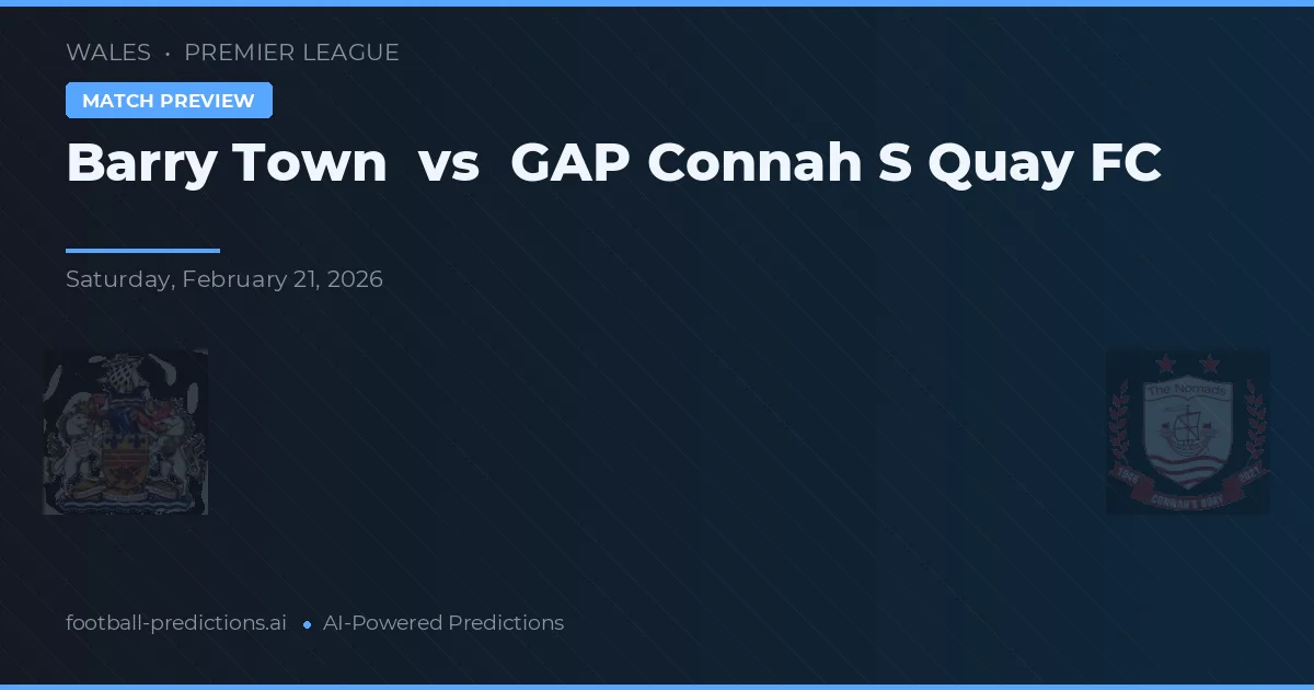 Barry Town vs GAP Connah's Quay FC — typy i zapowiedź meczu
