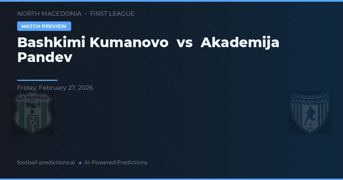 Bashkimi Kumanovo vs Academija Pandev — typy i zapowiedź meczu
