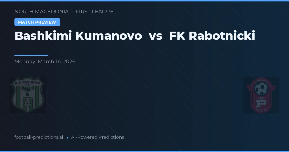 Bashkimi Kumanovo vs FK Rabotnički — typy i zapowiedź meczu