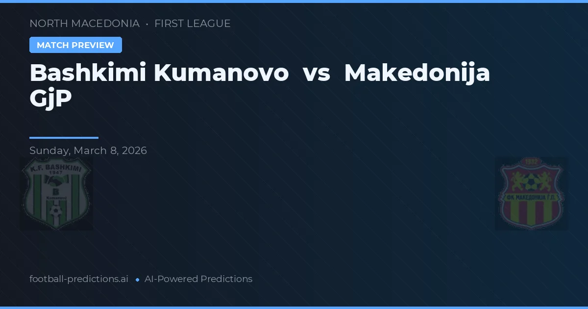 Bashkimi Kumanovo vs Makedonija GjP — typy i zapowiedź meczu