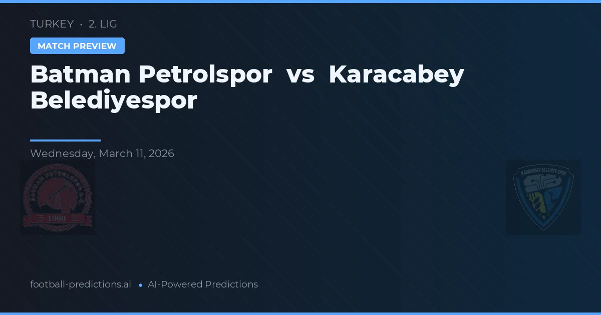 Batman Petrolspor vs Karacabey Belediyespor — typy i zapowiedź meczu