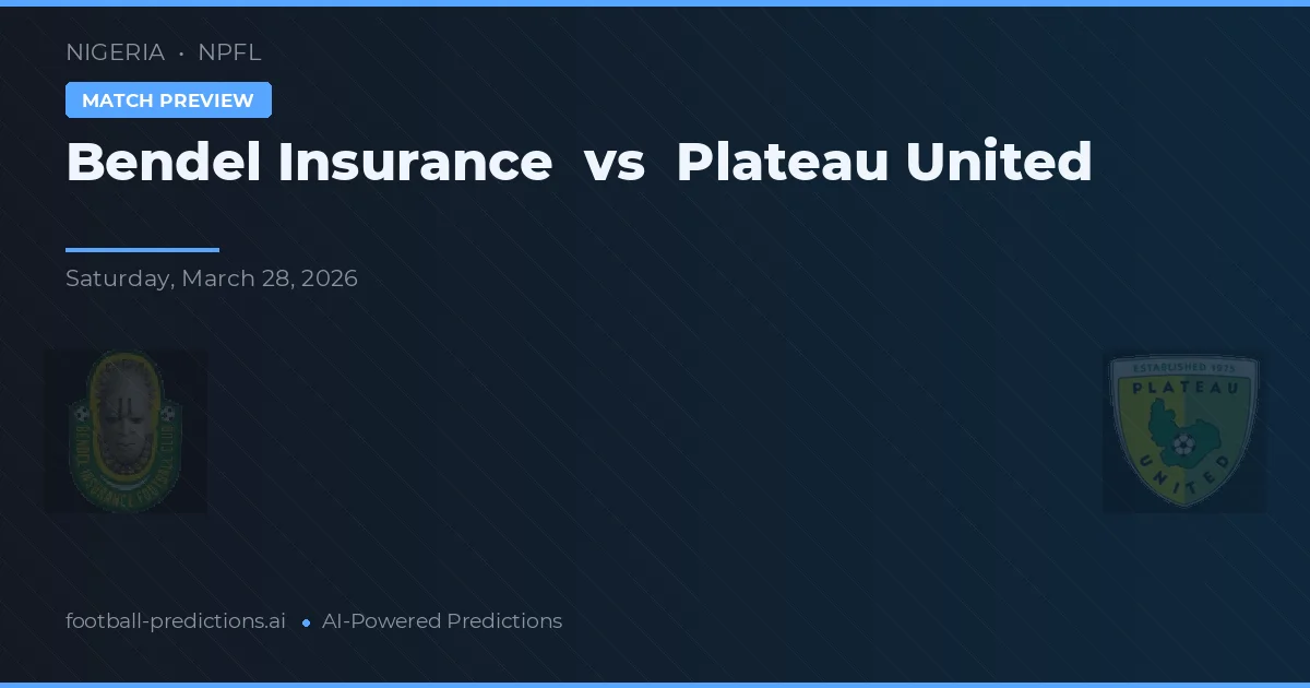 Bendel Insurance vs Plateau United — typy i zapowiedź meczu