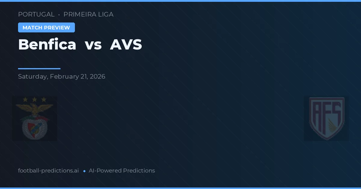 Benfica vs AVS — typy i zapowiedź meczu