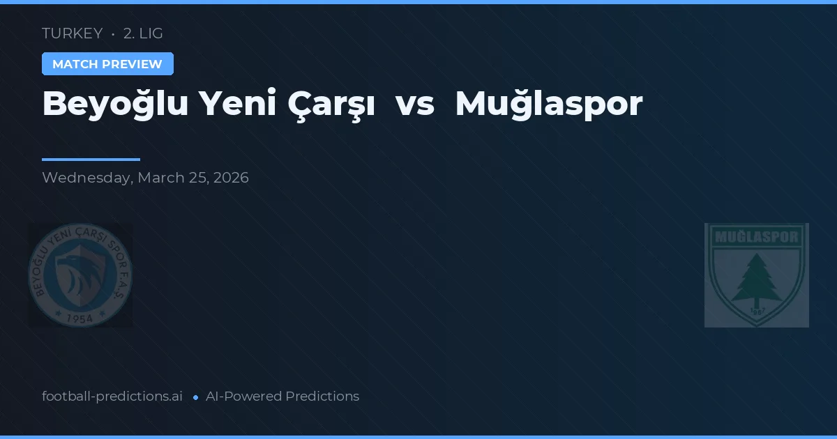 Beyoğlu Yeni Çarşı vs Muğlaspor — typy i zapowiedź meczu