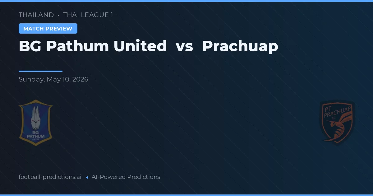 BG Pathum United vs Prachuap — typy i zapowiedź meczu