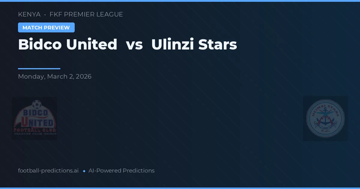 Bidco United vs Ulinzi Stars — typy i zapowiedź meczu