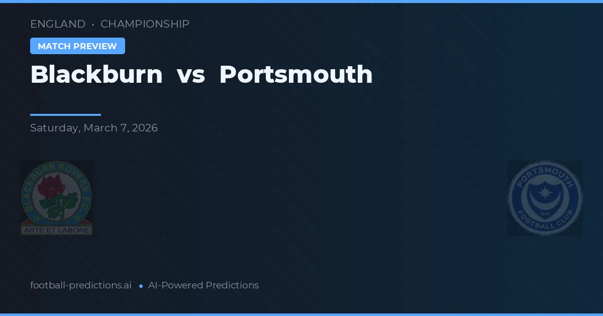 Blackburn vs Portsmouth — typy i zapowiedź meczu