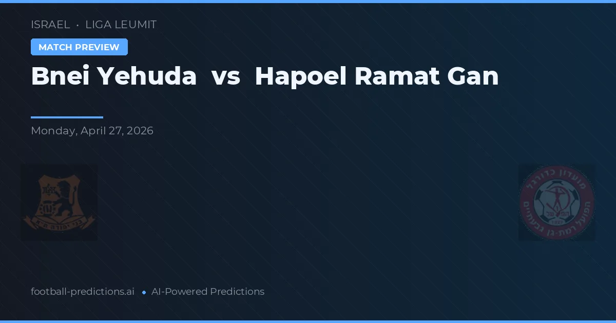 Bnei Juda vs Hapoel Ramat Gan — typy i zapowiedź meczu