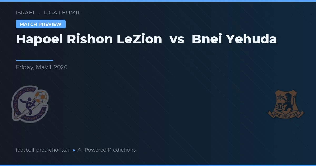 Hapoel Rishon LeZion vs Bnei Juda — typy i zapowiedź meczu