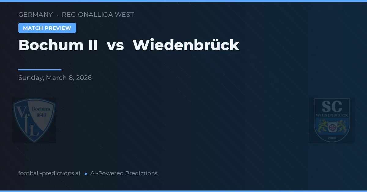 VfL Bochum II vs Wiedenbrück — typy i zapowiedź meczu