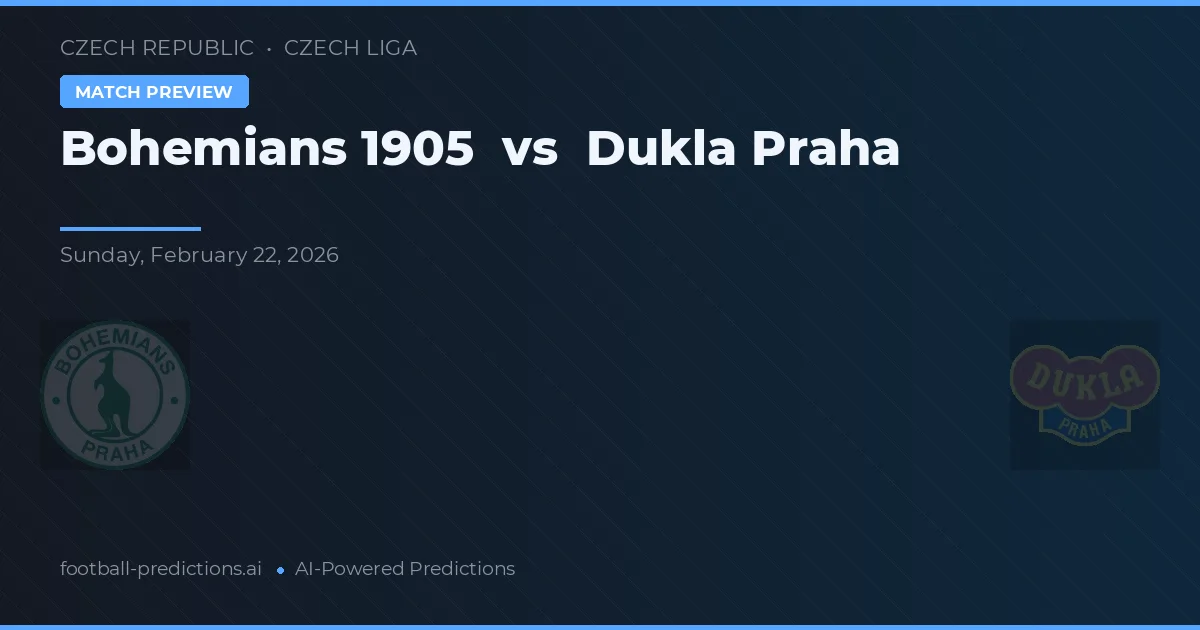 Bohemians 1905 vs Dukla Praga — typy i zapowiedź meczu