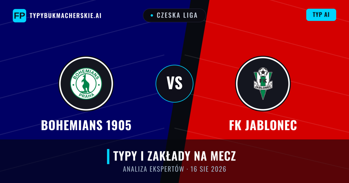 Bohemians 1905 vs FK Jablonec — typy i zapowiedź meczu