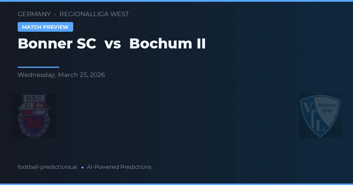 Bonner SC vs VfL Bochum II — typy i zapowiedź meczu