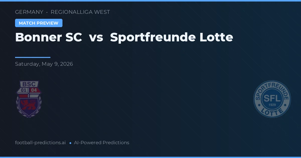 Bonner SC vs Sportfreunde Lotte — typy i zapowiedź meczu