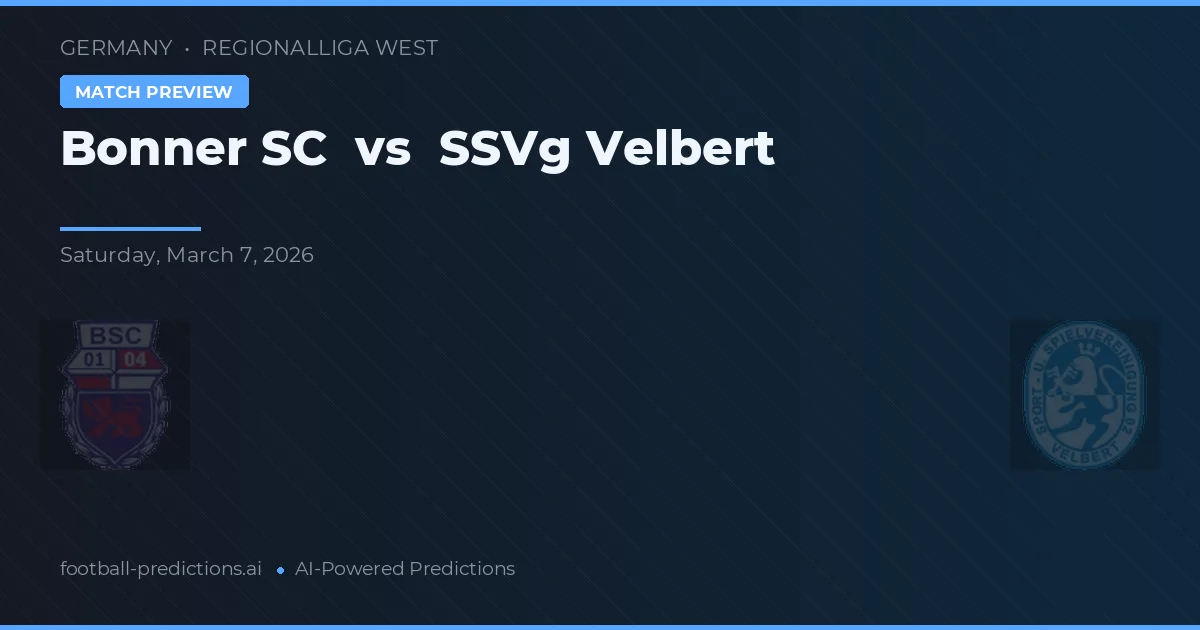Bonner SC vs SSVg Velbert — typy i zapowiedź meczu
