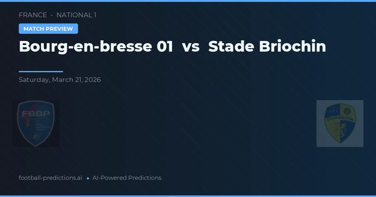 Bourg-en-Bresse 01 vs Stade Briochin — typy i zapowiedź meczu