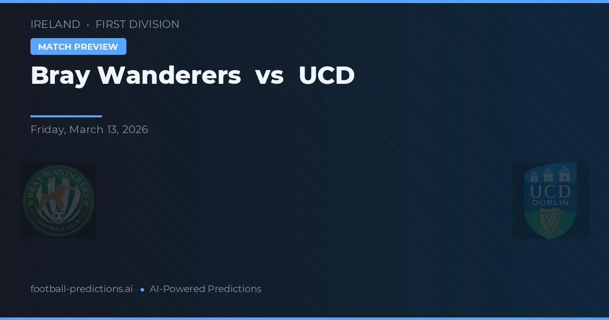 Bray Wanderers vs UCD — typy i zapowiedź meczu